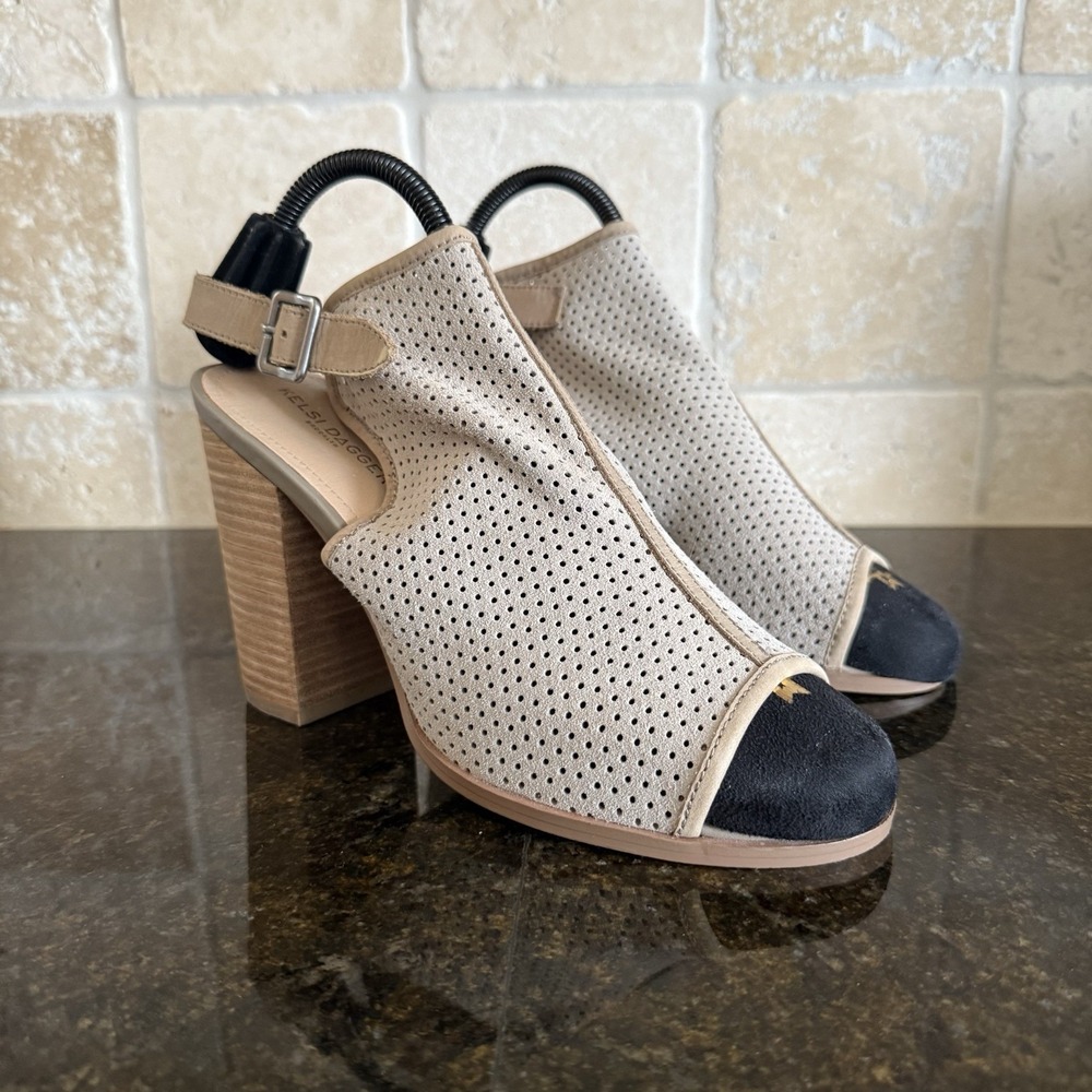 Kelsi‎ Dagger Goya Slingback Perforated Suede Sandals Size 9.5